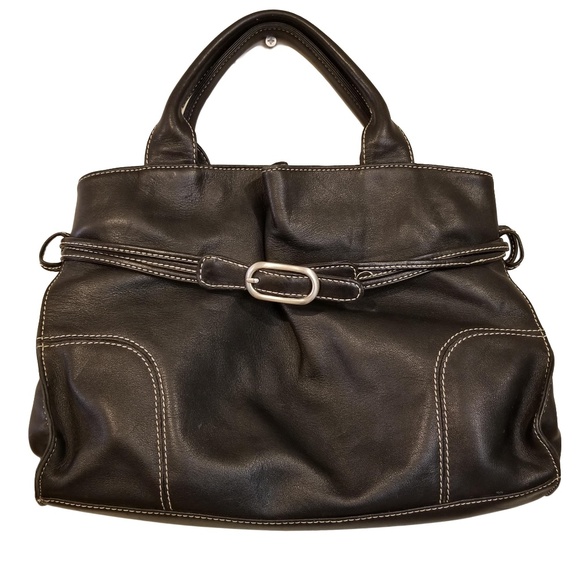 Vintage 90s KENNETH COLE Leather Handbag Bag - Picture 1 of 5